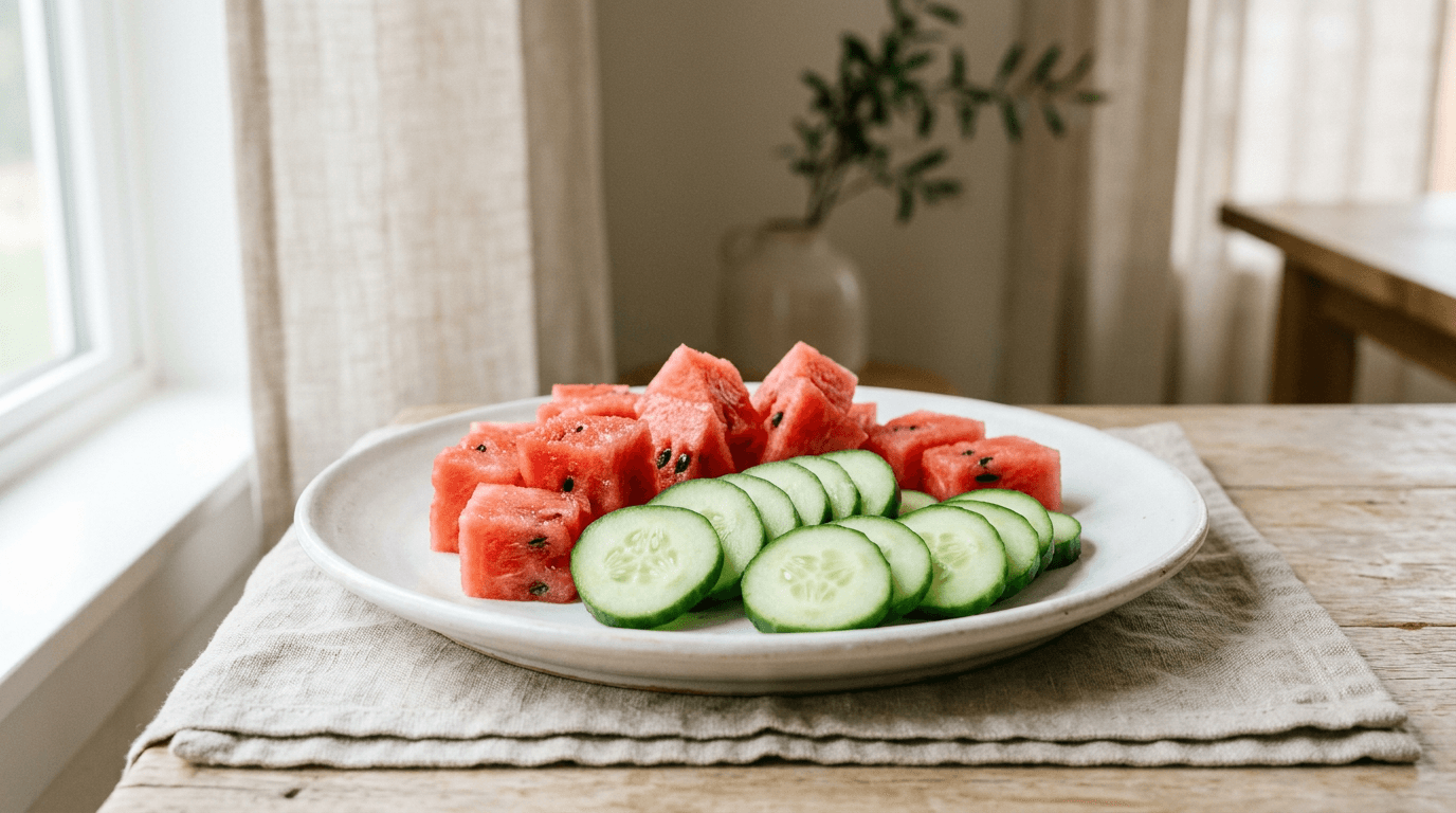 Bol de fruits frais et légumes verts sur un plan de travail marbré